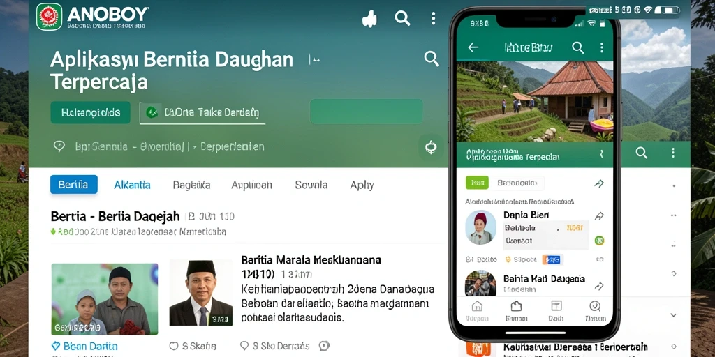 Tampilan antarmuka aplikasi ANOBOY untuk berita daerah.