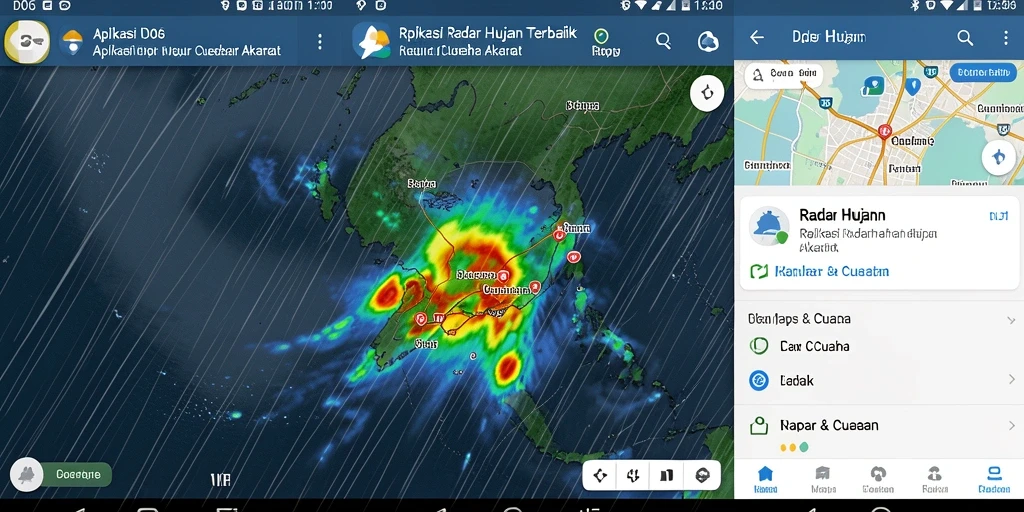 Antarmuka D06 yang informatif menampilkan radar hujan secara real-time.