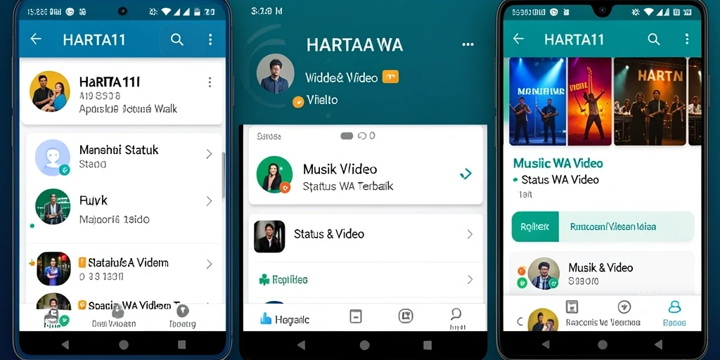 Tampilan antarmuka HARTA11 untuk memilih video status.