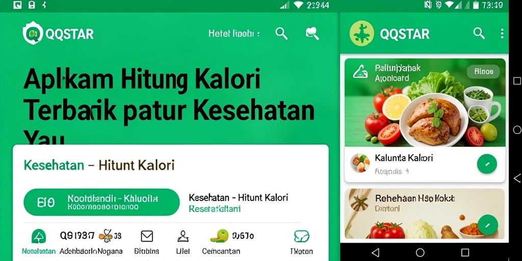 Tampilan antarmuka aplikasi QQSTAR yang memudahkan pengguna menghitung kalori.