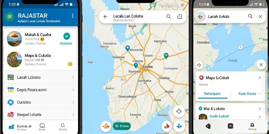 Antarmuka RAJASTAR yang simpel untuk melacak lokasi.