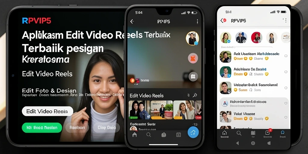 Antarmuka RPVIP5 yang menampilkan alat Edit Video Reels.